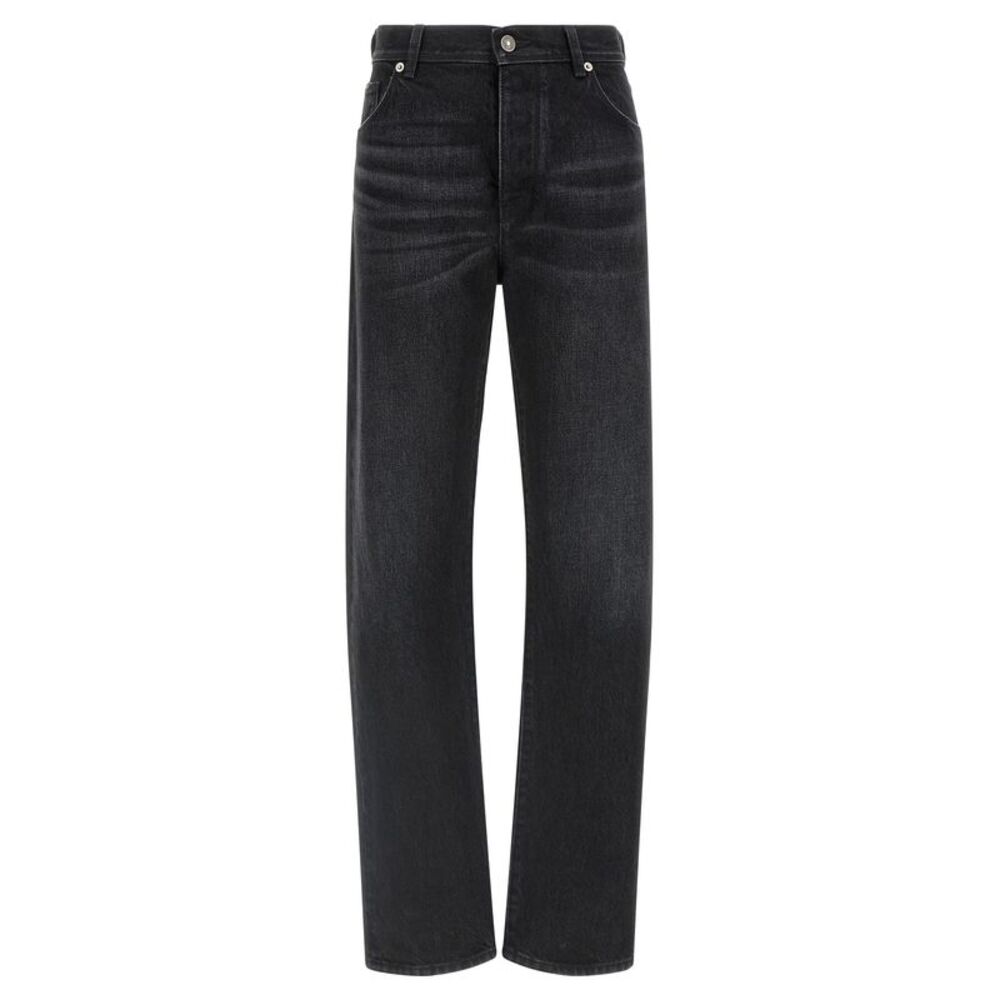 Fendi Women Yellow Stitching Jeans With Visible Thread